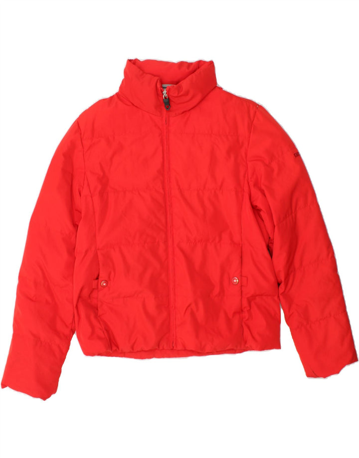 CHAMPION Womens Hooded Padded Jacket UK 14 Medium Red Vintage Champion and Second-Hand Champion from Messina Hembry 