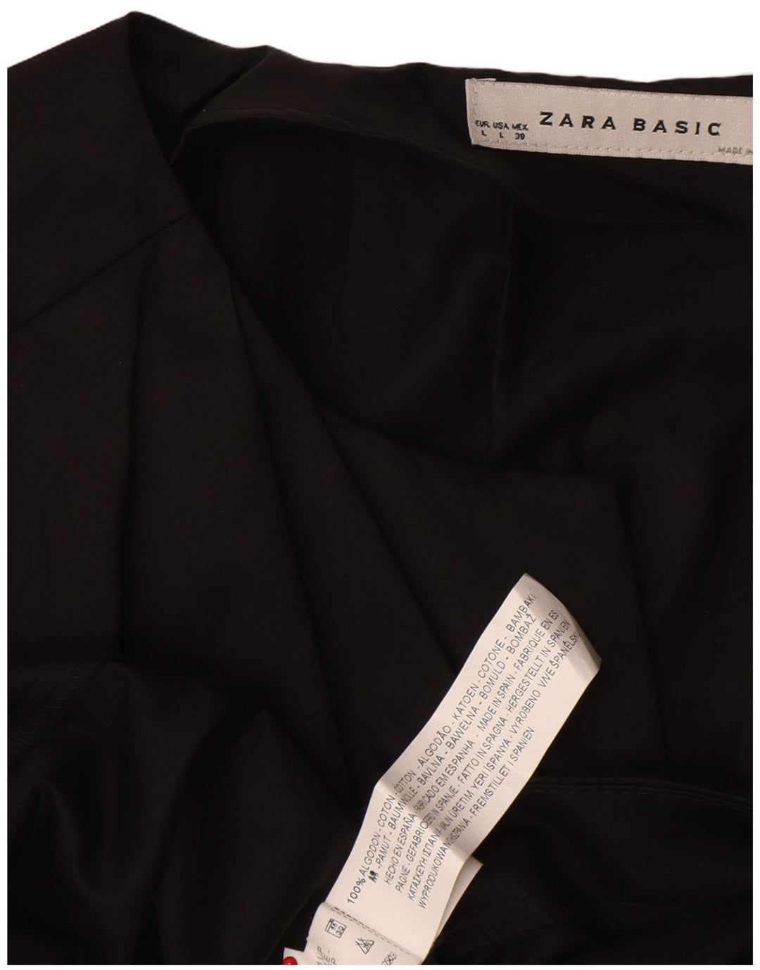 Женское платье-футляр Zara UK 14, большой размер, черный хлопок, хлопок