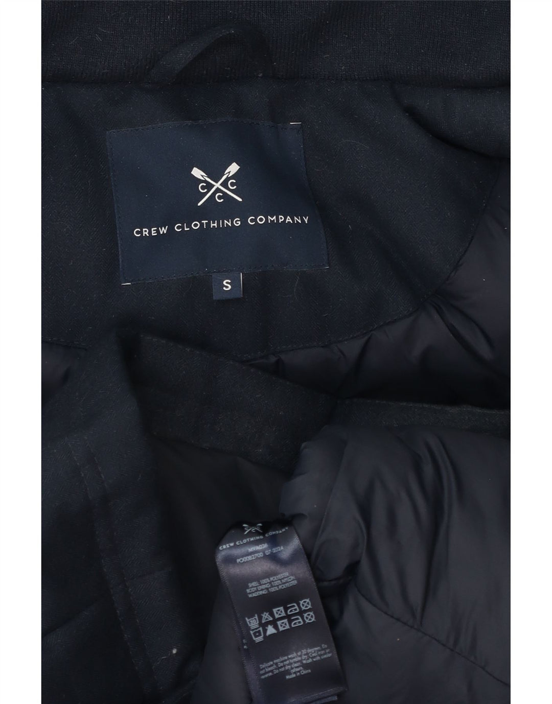 Crew Clothing Мужская утепленная куртка с капюшоном UK 36, маленький темно-синий полиэстер