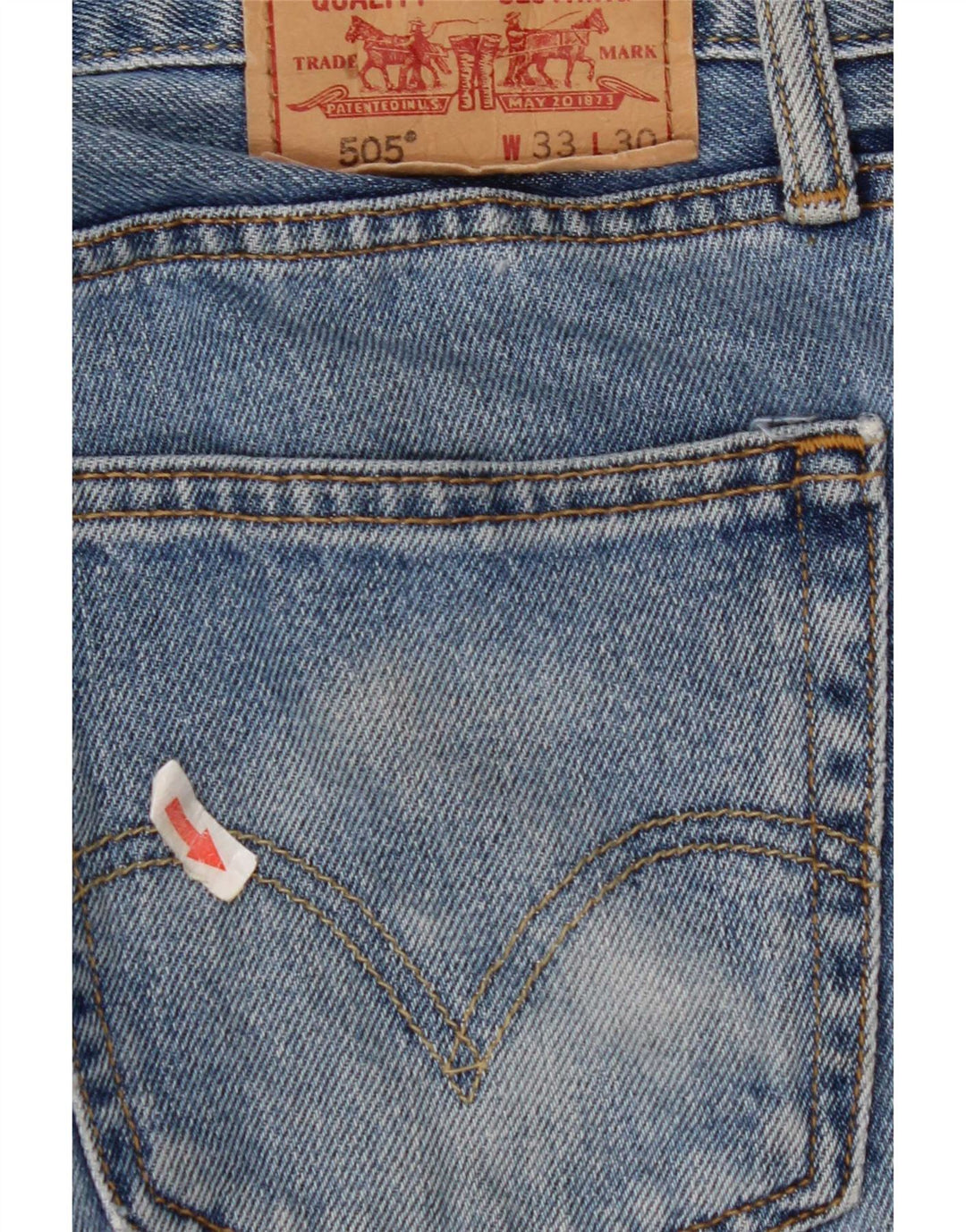 Мужские прямые джинсы Levi's 505 W33 L30 синие, хлопок