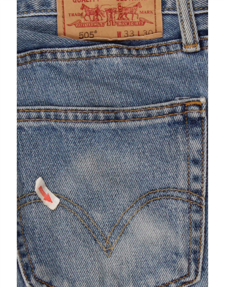 Мужские прямые джинсы Levi's 505 W33 L30 синие, хлопок