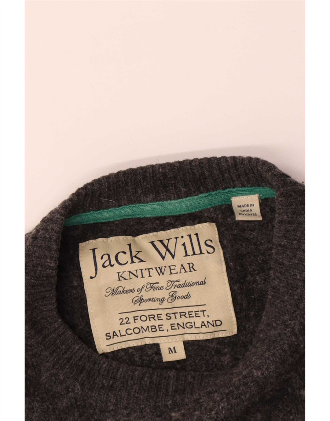 Мужской джемпер с круглым вырезом Jack Wills, средний серый свитер из мериносовой шерсти