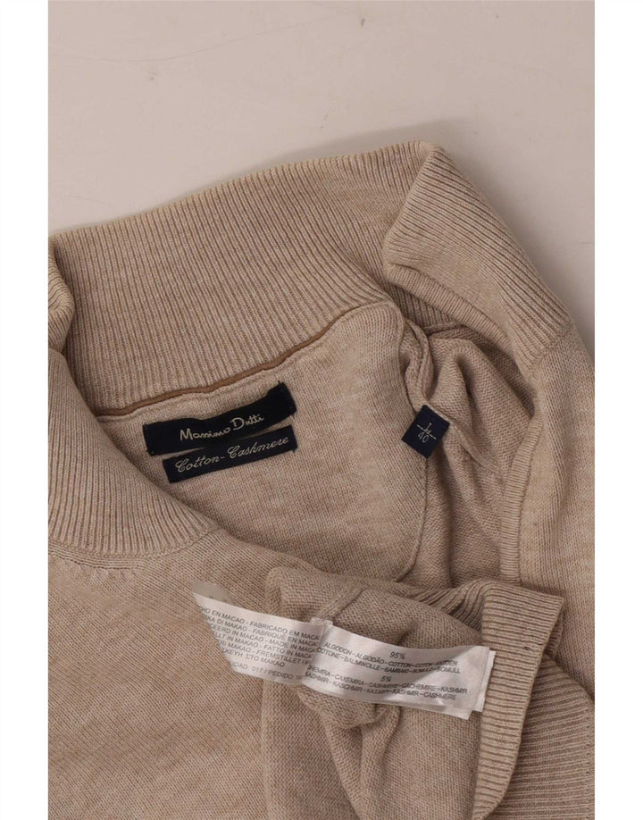 Мужской джемпер с воротником на молнии Massimo Dutti, большой серый хлопковый свитер