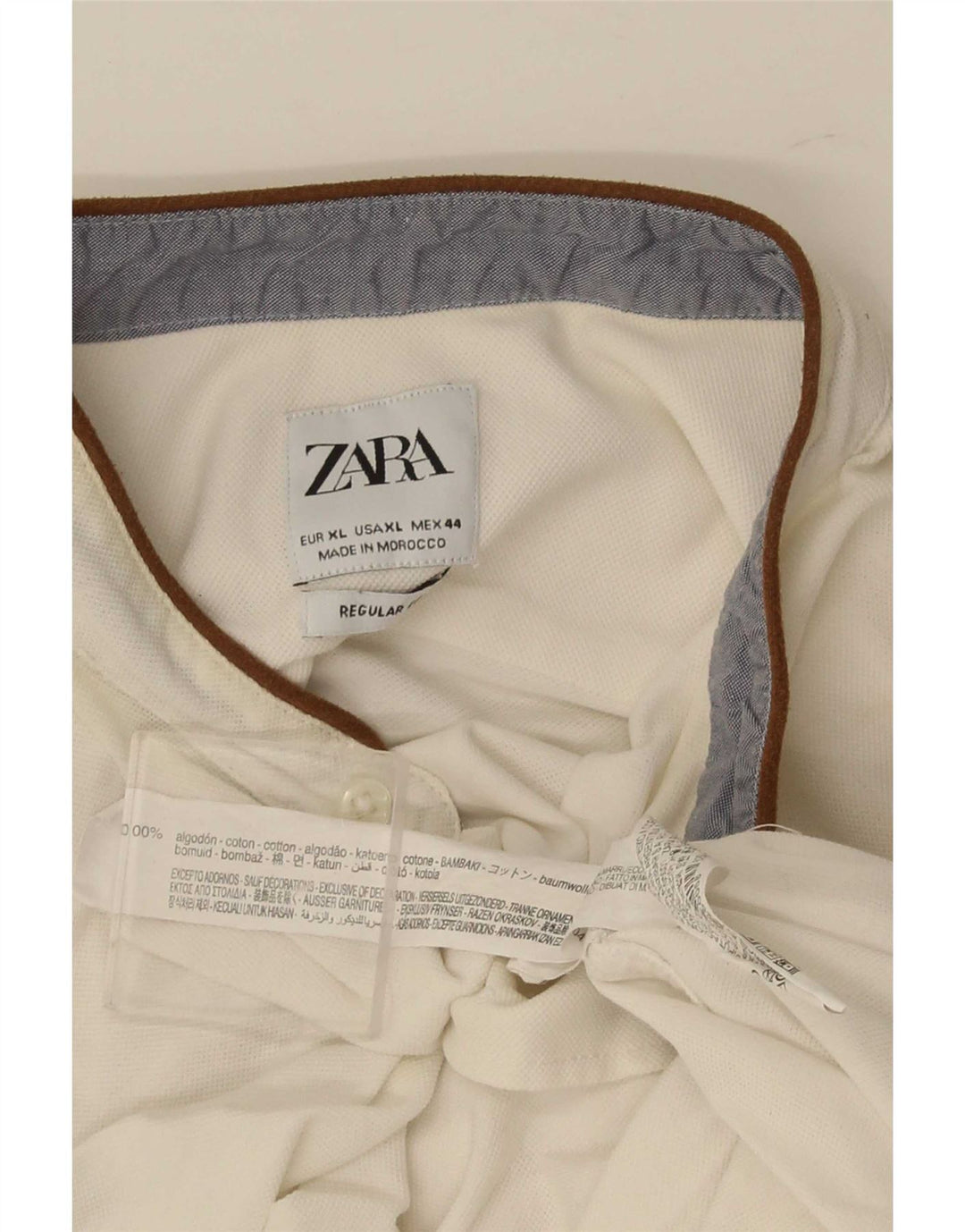Мужская рубашка Zara XL, белый хлопок