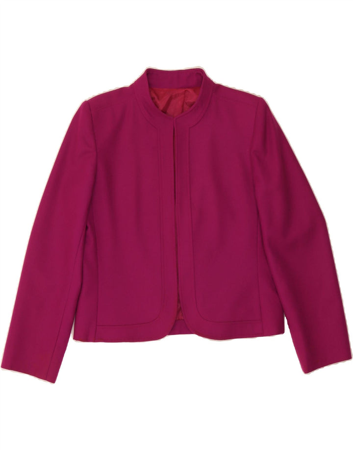 ENDORA Womens Open Blazer Jacket UK 14 Medium Pink Wool Vintage Endora and Second-Hand Endora from Messina Hembry 
