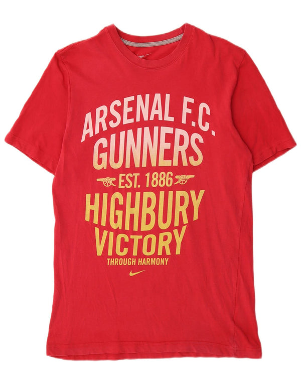 Мужская футболка Nike Arsenal Standard Fit с графикой, хлопковый топ среднего красного цвета