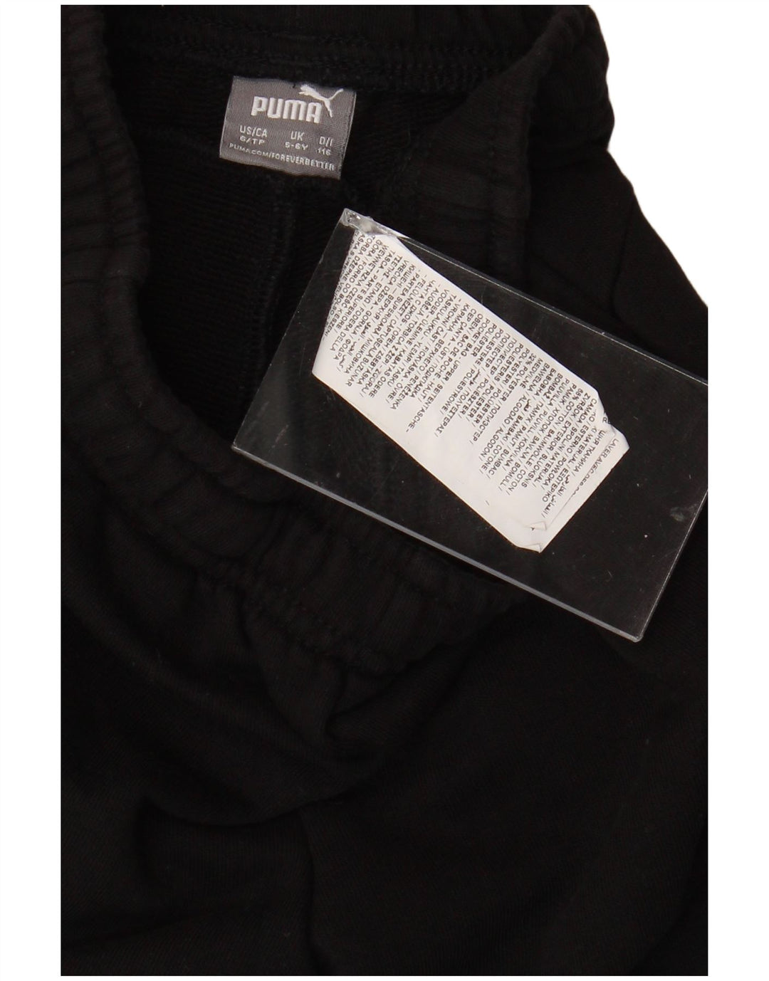 Спортивные шорты PUMA с графическим рисунком для мальчиков 5–6 лет, черные хлопковые