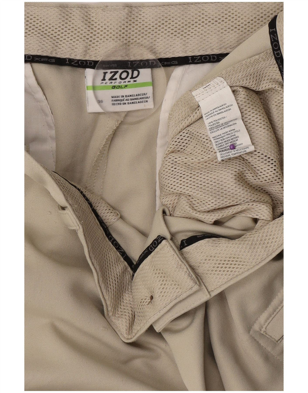 Мужские шорты карго Izod W36, большие, бежевые, полиэстер
