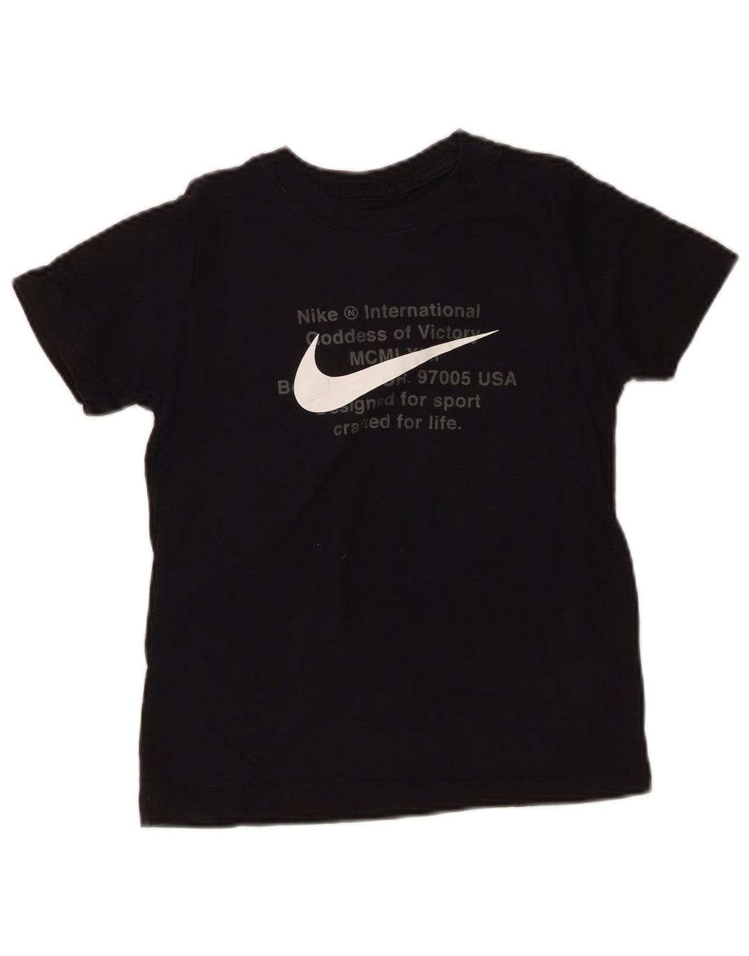 NIKE Boys Graphic T-Shirt Top 10-11 Years Medium Black Cotton