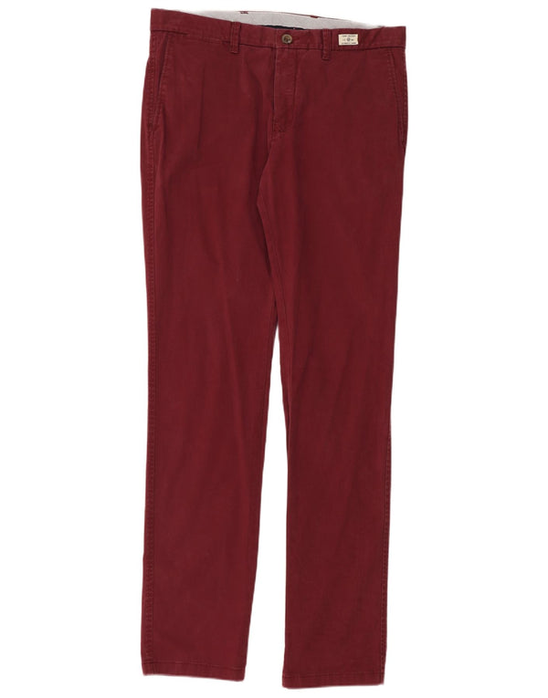 Tommy Hilfiger Мужские узкие брюки-чинос W34 L34 Темно-бордовый хлопок