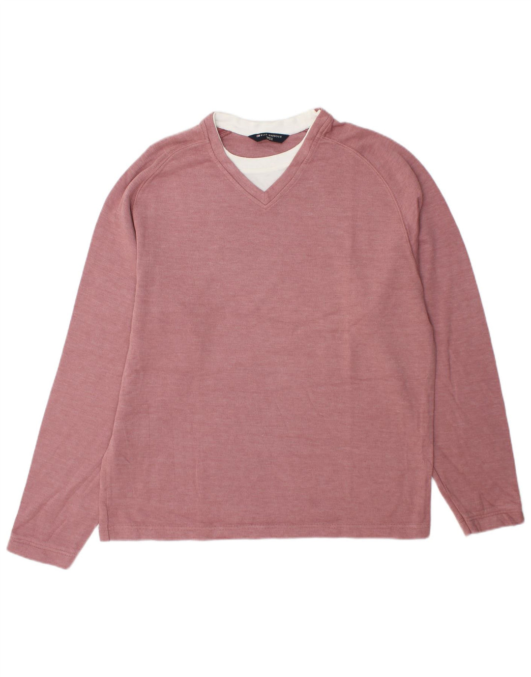 Мужской топ Marks & Spencer Blue Harbor с длинными рукавами, средний бордовый хлопок, хлопок
