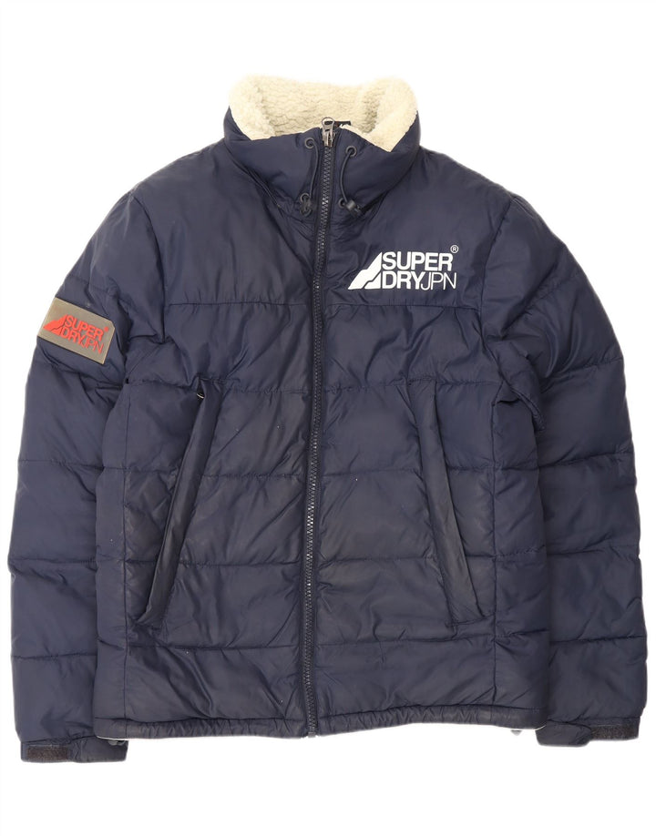 Мужская стеганая куртка Superdry UK 40, темно-синяя, нейлоновая, большая