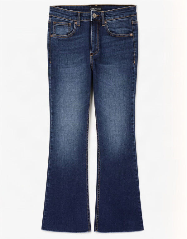 Женские укороченные джинсы Zara Bootcut EU 38, маленькие W28 L25, синие