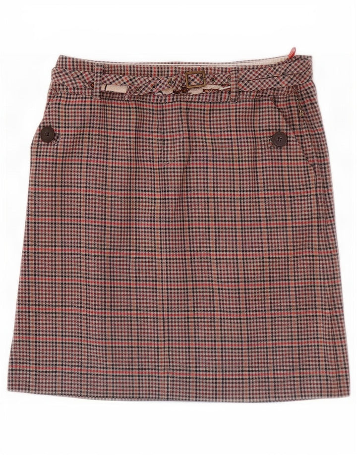 Ben Sherman Женская мини-юбка, маленькая W27, коричневая клетка, хлопок