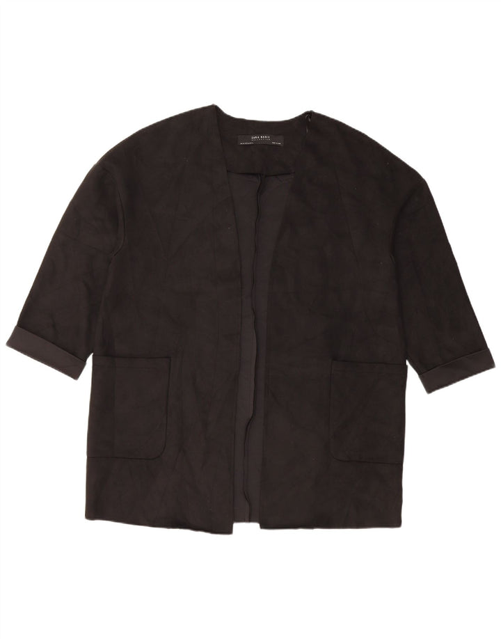 Женский пиджак свободного кроя с открытыми рукавами 3/4 Zara UK 6 XS, черный полиэстер