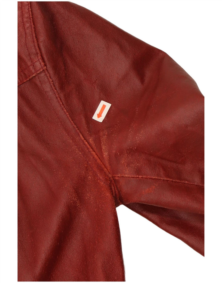 Женская кожаная куртка Bayside UK 14, большая бордовая кожа