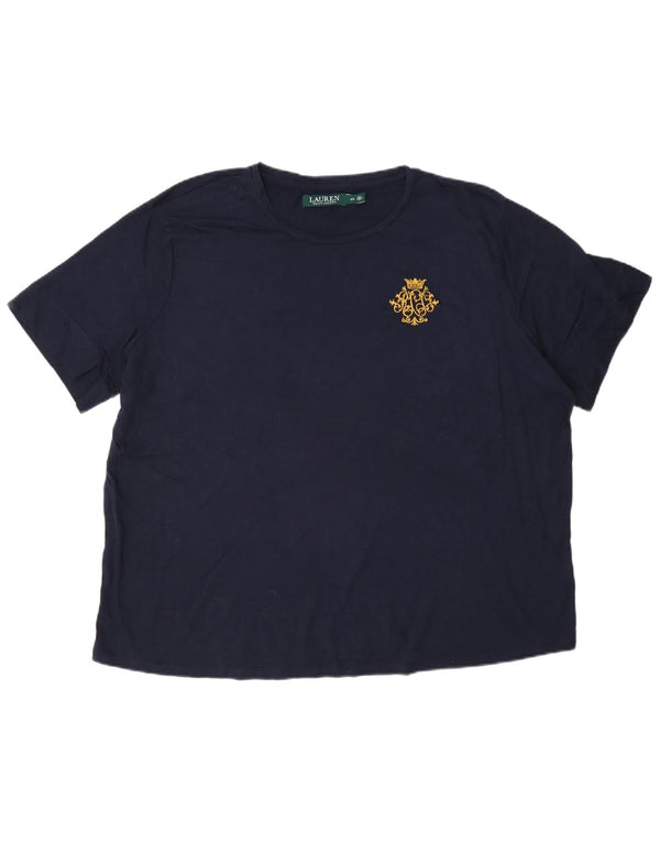Женская футболка Ralph Lauren Top UK 20 2XL Темно-синий хлопок