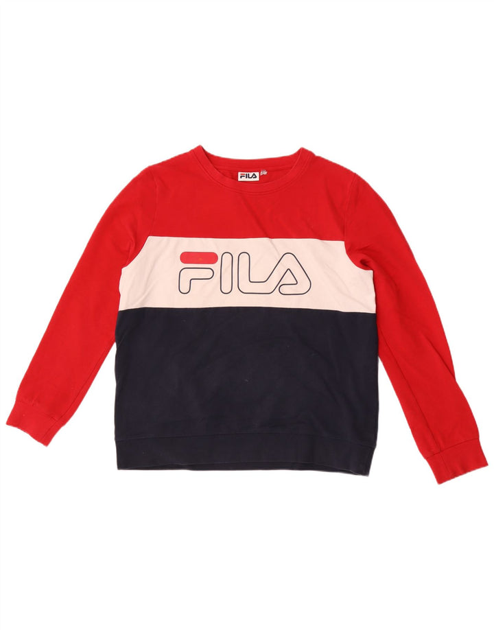 Fila Мужской свитшот с графическим рисунком, маленький разноцветный хлопковый джемпер с цветными блоками