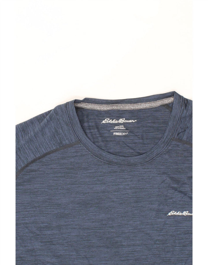 EDDIE BAUER Mens T-Shirt Top 2XL Navy Blue Polyester Vintage Eddie Bauer and Second-Hand Eddie Bauer from Messina Hembry 