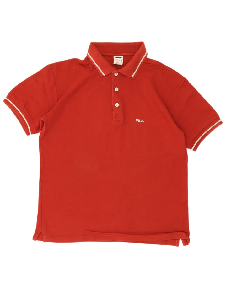 Мужская рубашка-поло Fila, маленькая красная, хлопковая
