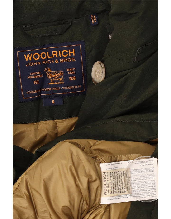 Женская стеганая куртка оверсайз Woolrich UK 10, маленький размер, цвет хаки, хлопок