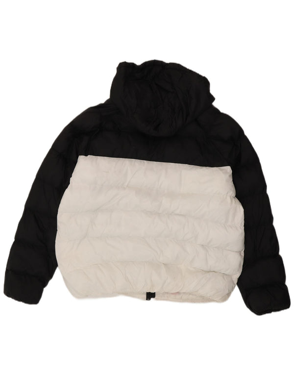 Женская стеганая куртка Mountain Warehouse с капюшоном, Великобритания, 18 XL, черная с цветными блоками