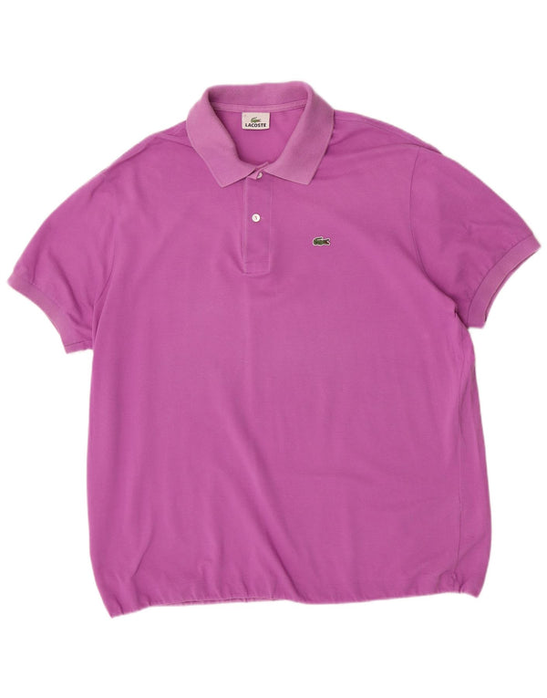 Мужская рубашка-поло Lacoste, размер 7, 2XL, фиолетовый хлопок