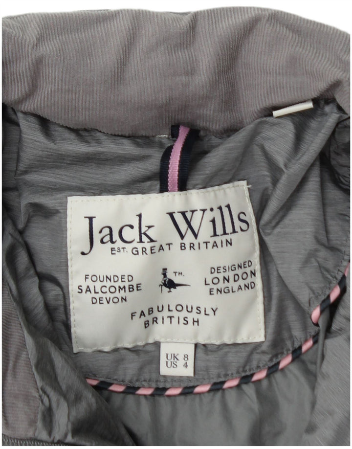 Женская стеганая куртка JACK WILLS UK 8, маленький серый полиэстер