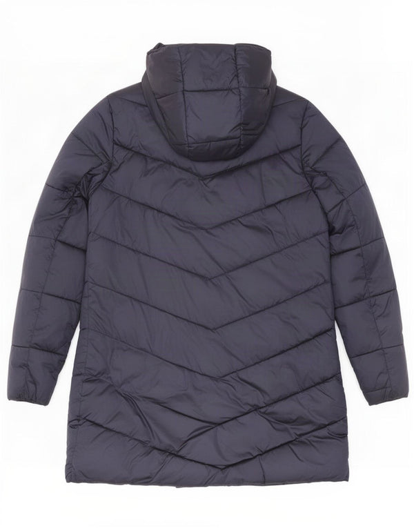 Женское длинное стеганое пальто с капюшоном Barbour UK 8, маленькое темно-синее