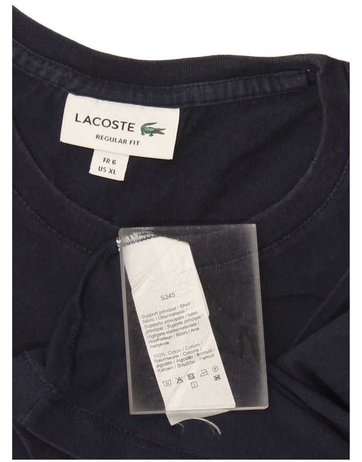 Lacoste Мужская футболка стандартного кроя, размер 6 XL, темно-синий, хлопок