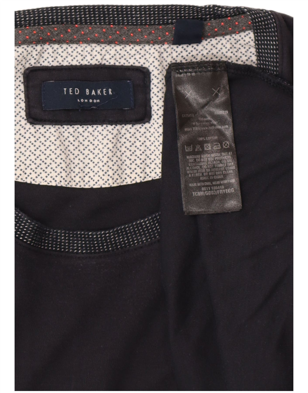 Мужская футболка TED BAKER Top 2XL Темно-синяя, хлопок