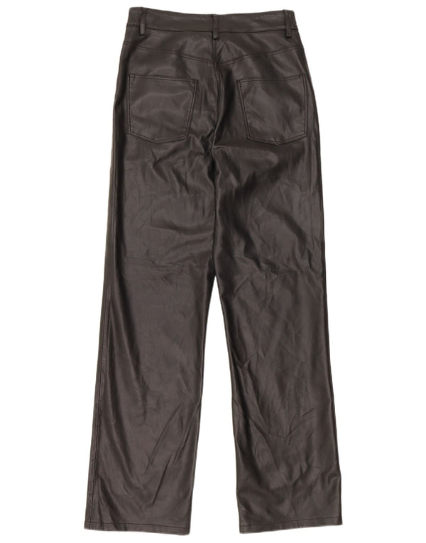 Женские прямые брюки из искусственной кожи Zara EU 36 XS W26 L31, черные