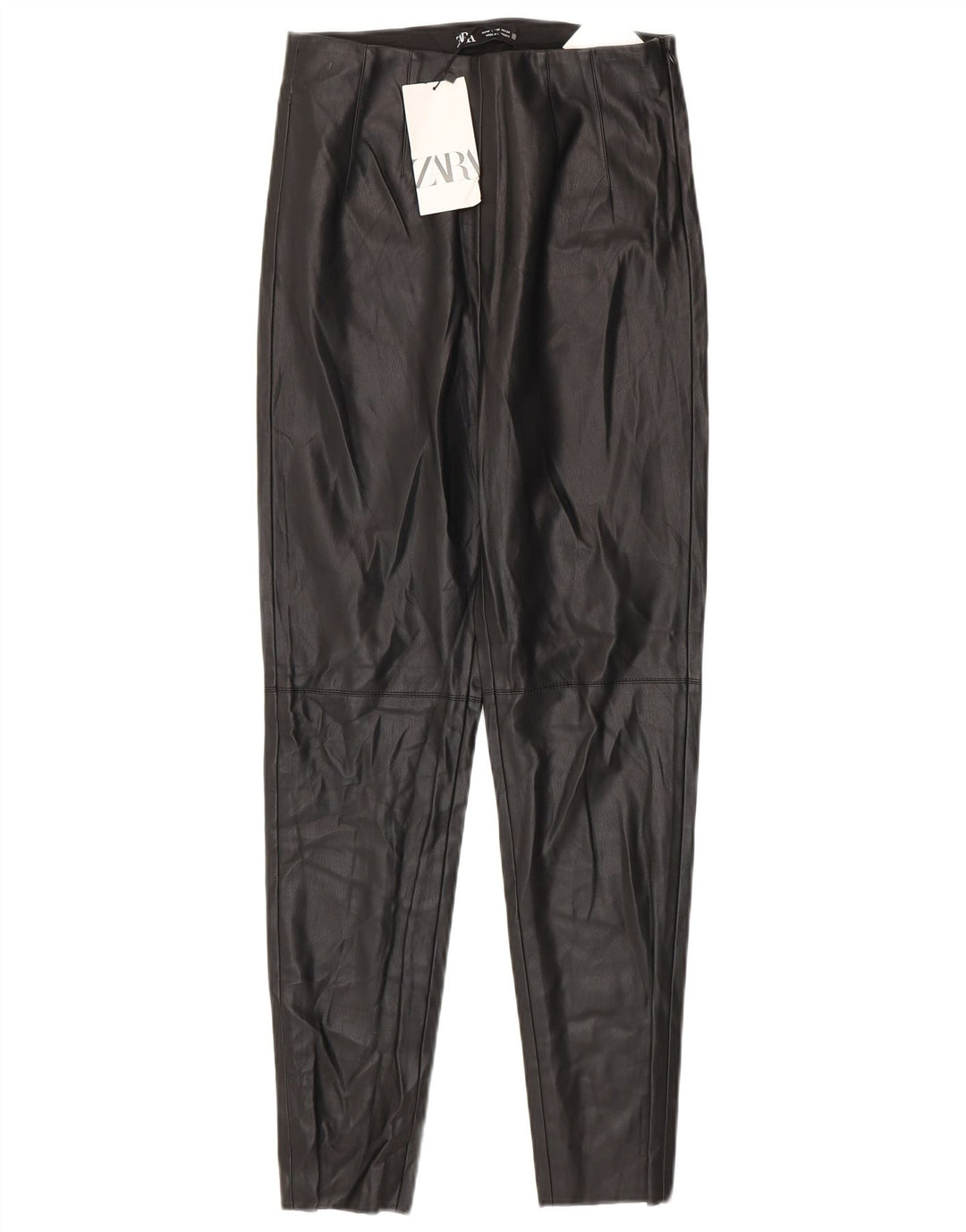Женские леггинсы из искусственной кожи Zara Medium W28 L27, черные, полиуретан