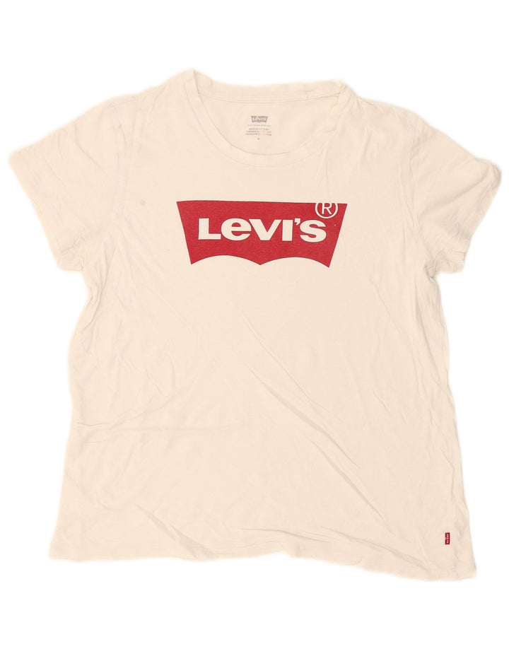 Женская футболка с рисунком Levi's Top UK 14, средний белый