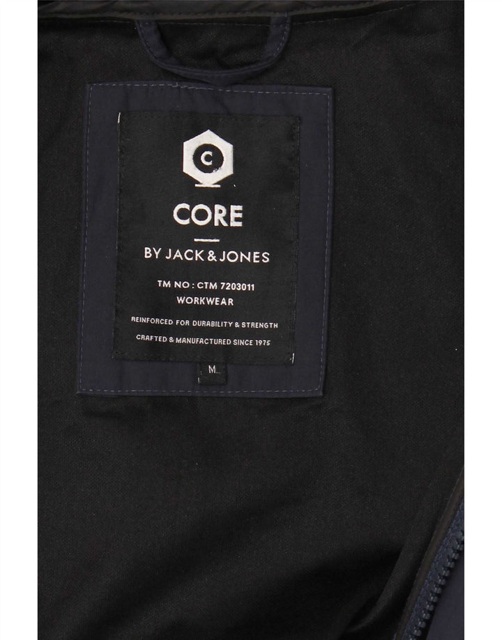 Мужская куртка-бомбер Jack & Jones с капюшоном UK 38, средний темно-синий