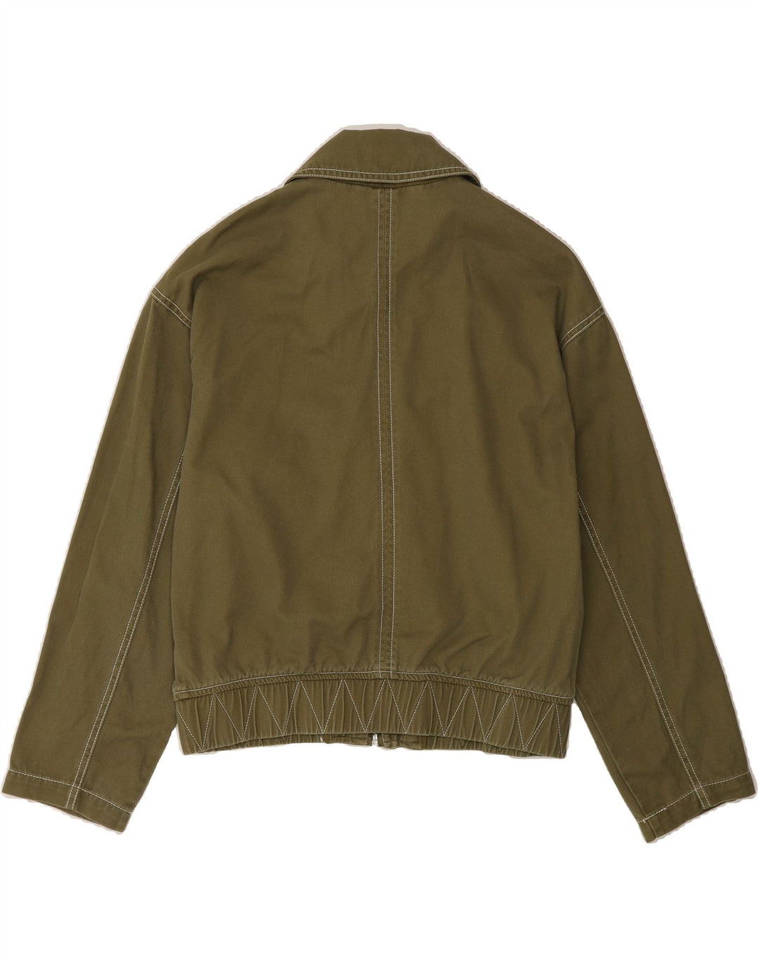ZARA Womens Oversized Bomber Jacket UK 6 XS Khaki Vintage Zara and Second-Hand Zara from Messina Hembry 
