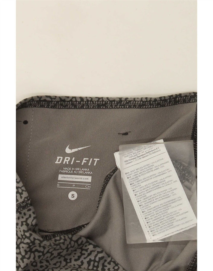 Женские леггинсы-капри с абстрактным узором Nike Dri Fit, Великобритания, 10, маленькие серые