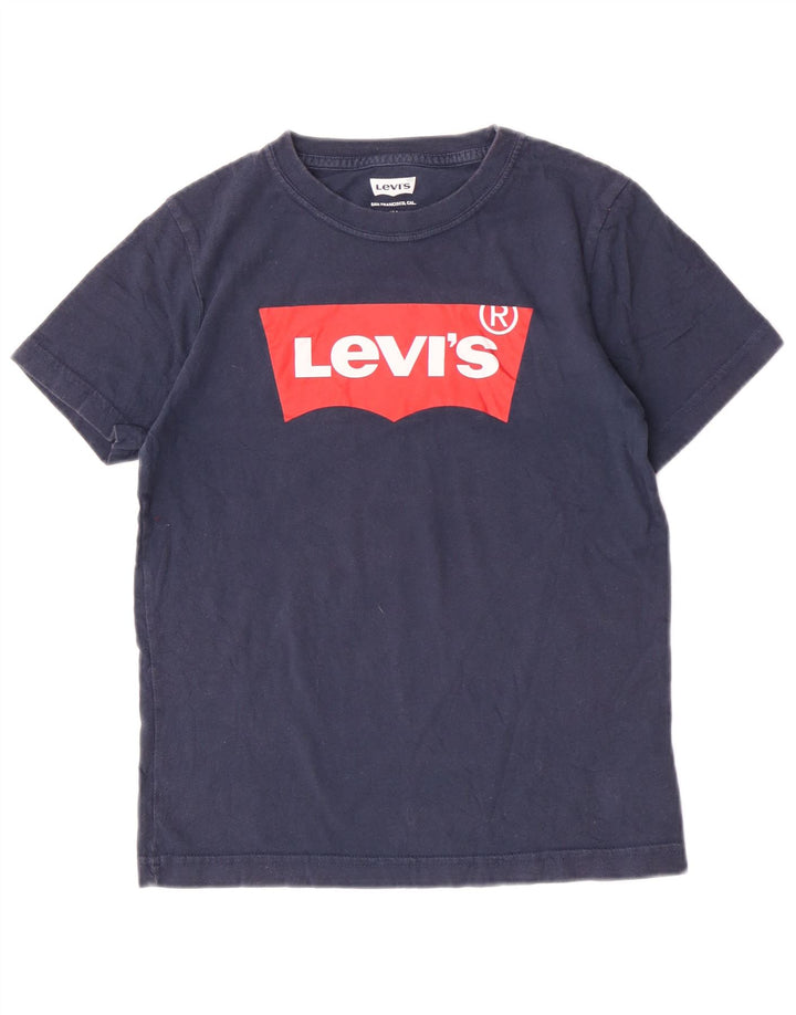 Футболка с рисунком Levi's для мальчиков, топ 9–10 лет, темно-синий, хлопок