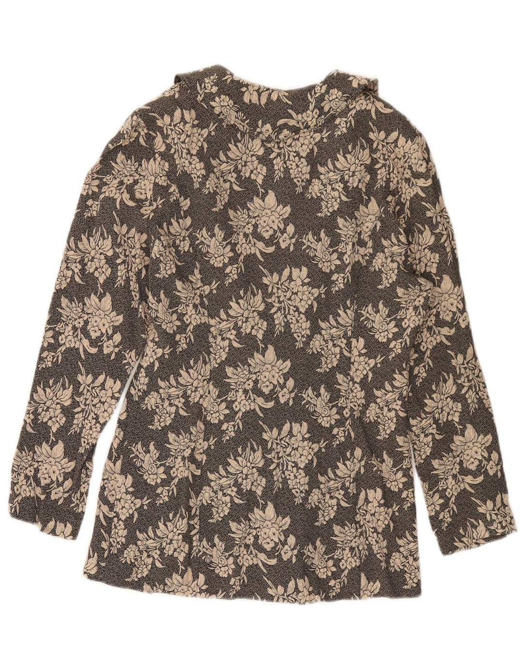 ВИНТАЖНЫЙ женский пиджак на 3 пуговицах, Великобритания, 10 маленьких размеров, черный с цветочным принтом