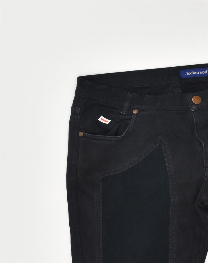 JECKERSON Womens Straight Casual Trousers W29 L30 Black Cotton | Vintage Jeckerson | Thrift | Second-Hand Jeckerson | Used Clothing | Messina Hembry 