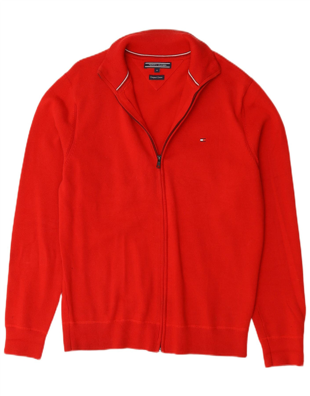 Мужской кардиган Tommy Hilfiger, хлопковый свитер среднего красного цвета