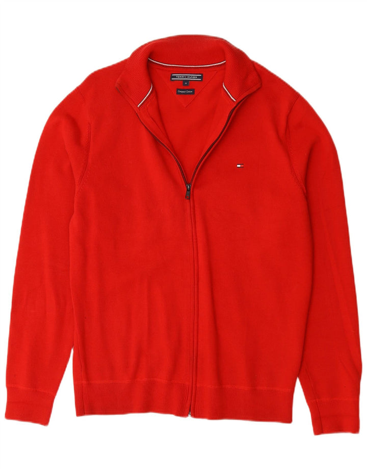 Мужской кардиган Tommy Hilfiger, хлопковый свитер среднего красного цвета