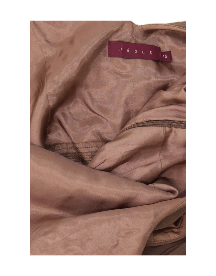 DEBUT Womens Sleeveless A-Line Dress UK 14 Medium Brown Vintage Debut and Second-Hand Debut from Messina Hembry 