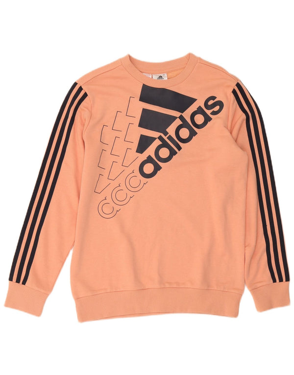 Джемпер с рисунком Adidas для мальчиков 13-14 лет, розовый хлопок
