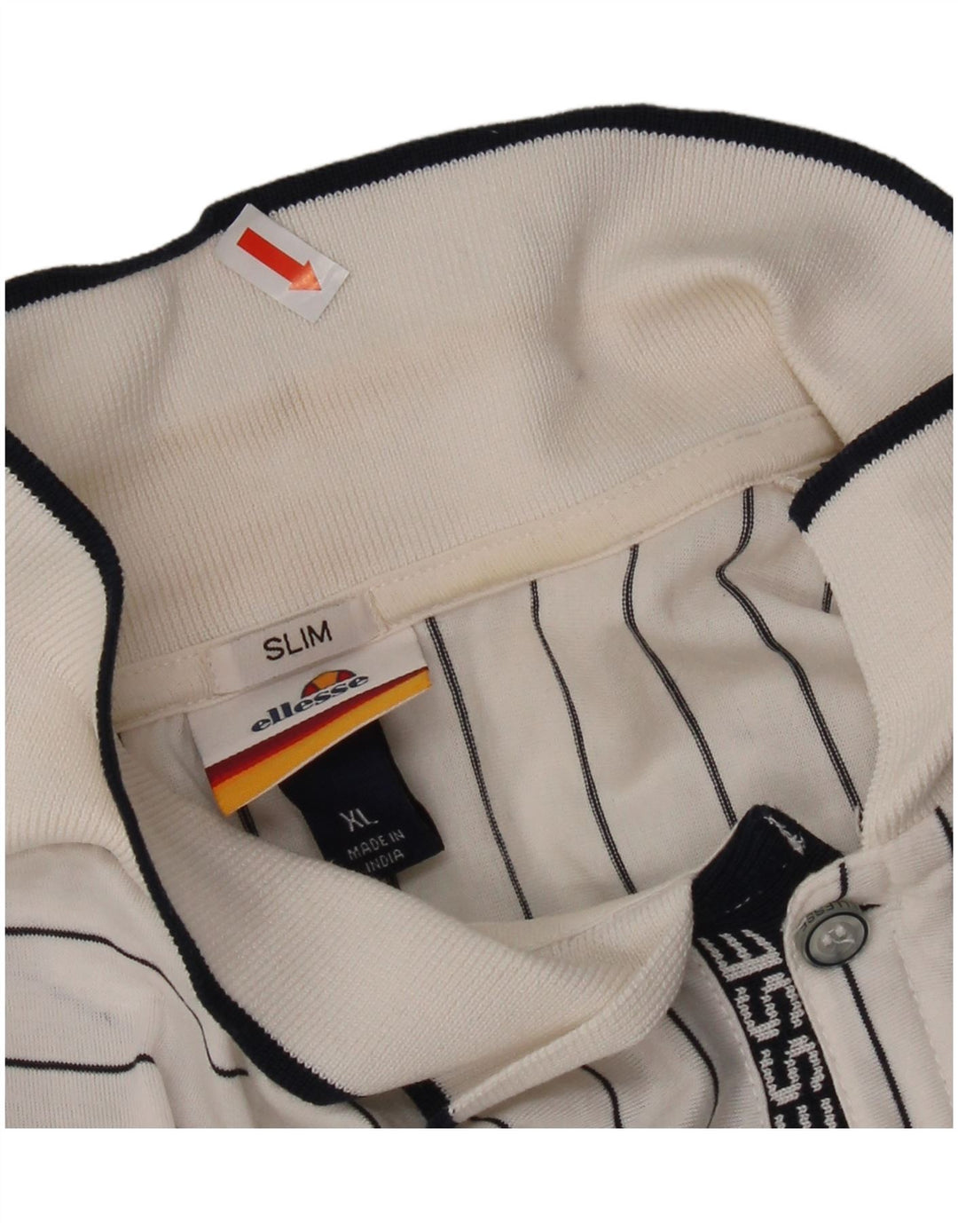 Мужская тонкая рубашка-поло Ellesse XL, хлопок в белую полоску