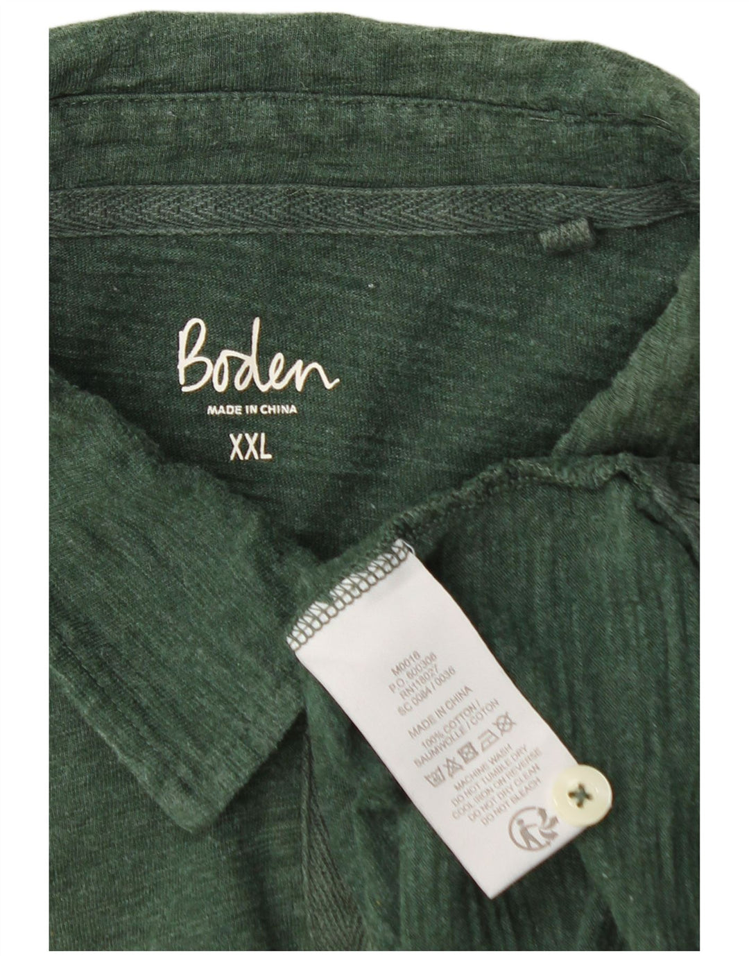 Мужская рубашка поло BODEN с длинным рукавом 2XL, зеленый хлопок