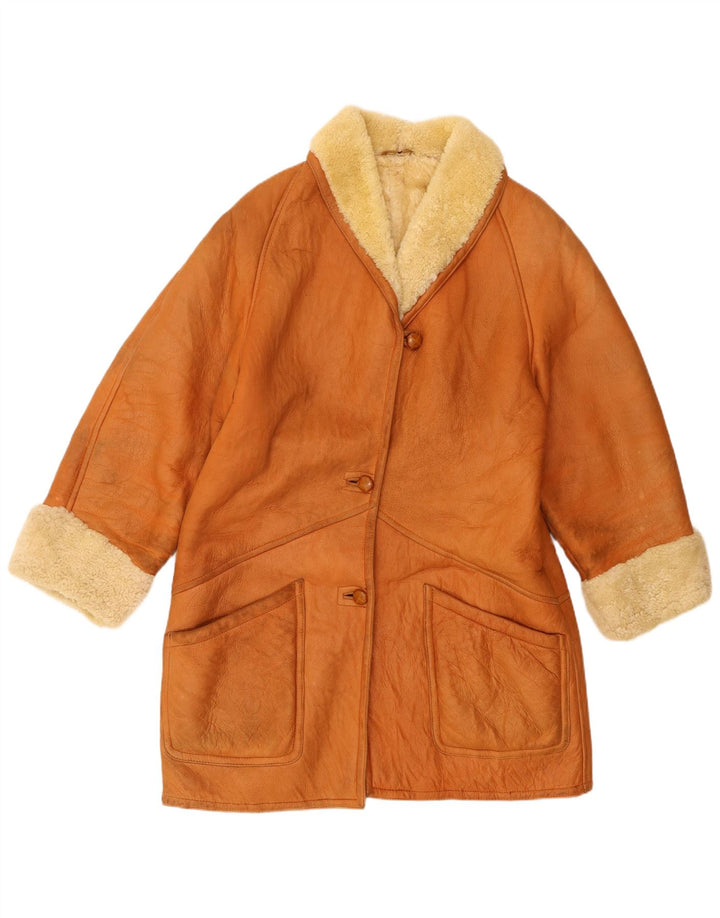 Женская дубленка Trussardi UK 18 XL Бежевая кожа