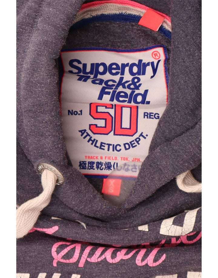Женский джемпер с капюшоном SUPERDRY UK 6 XS, темно-синий, хлопок