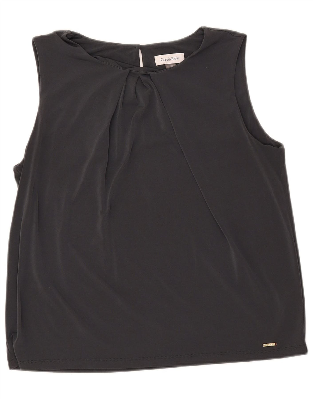 Женская укороченная блузка без рукавов Calvin Klein UK 18 XL, серый полиэстер
