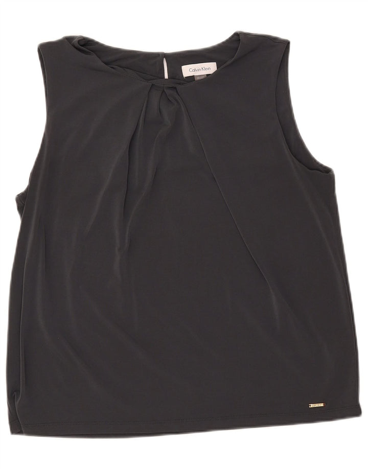 Женская укороченная блузка без рукавов Calvin Klein UK 18 XL, серый полиэстер